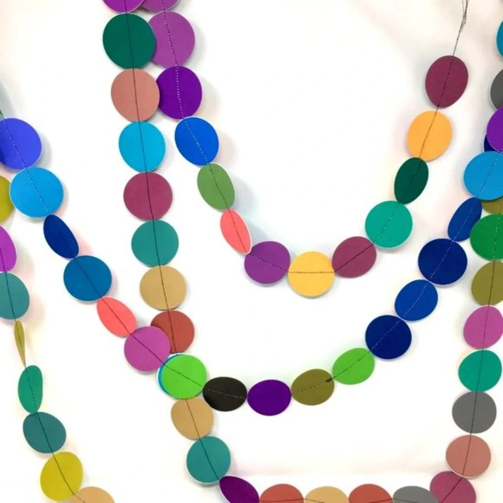 Multi-Colored Color-Aid Paper Large Round Circle Party Extra Long Garland